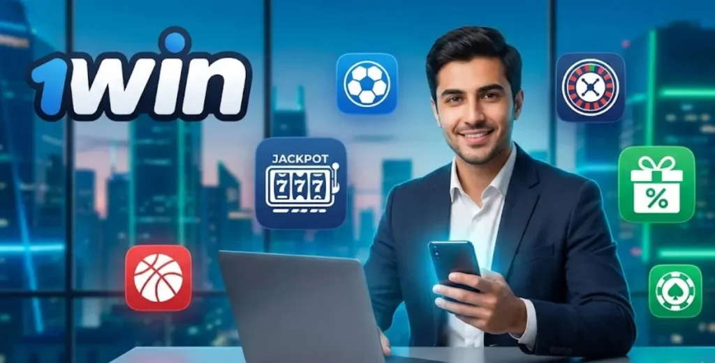 1win Azərbaycan rəsmi saytının interfeysi: onlayn idman mərcləri, kazino oyunları və qeydiyyat pəncərəsi.