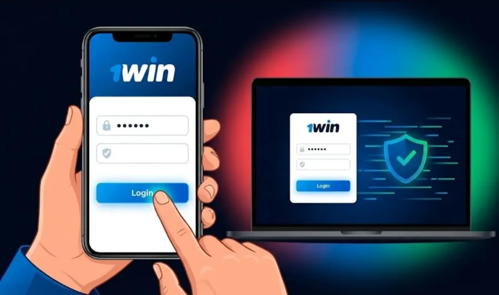 1win rəsmi saytında hesaba təhlükəsiz giriş pəncərəsi və istifadəçi paneli