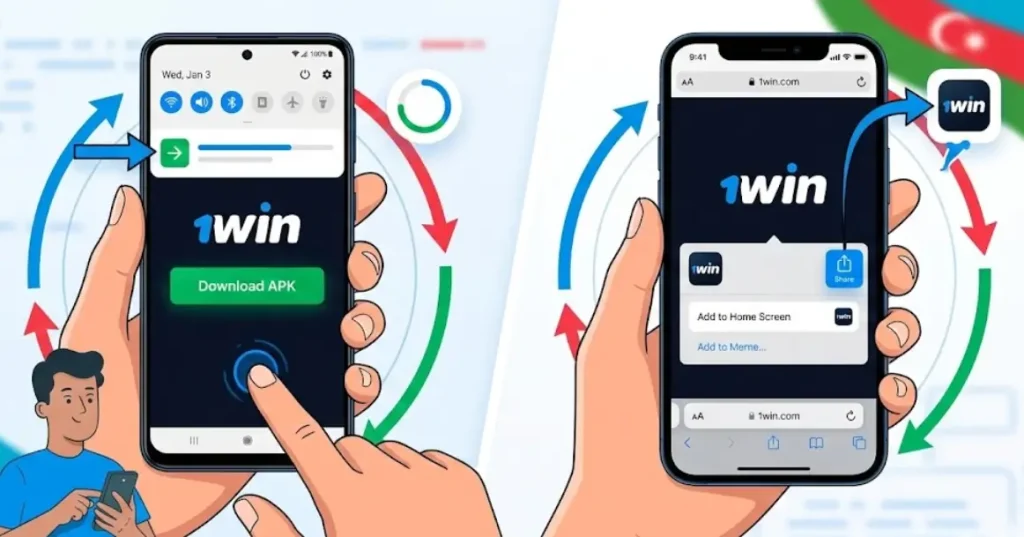 1win mobil tətbiqinin Android APK və iOS PWA quraşdırılma qaydası